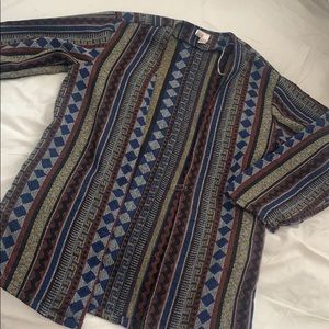 Boho Canvas Oversized Cardigan